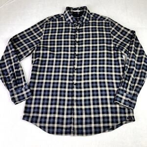 Goodman Shirt Mens Size Large Blue Plaid Long Sleeve Button Down Flannel Casual